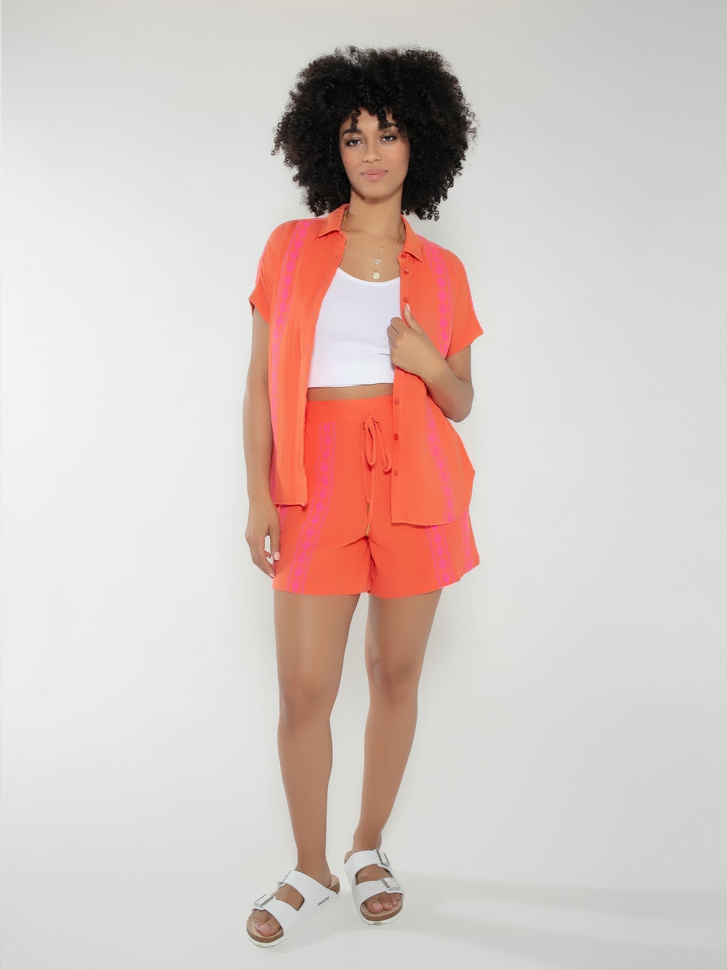 Polly Blouse in Orange Mix