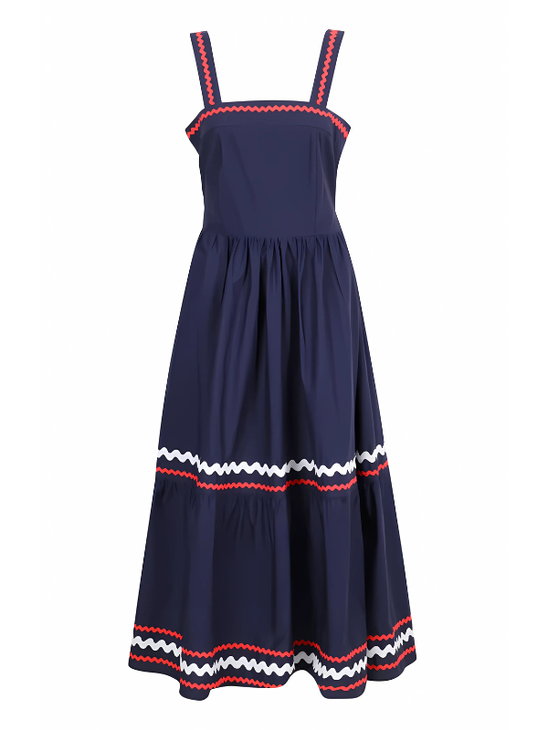 Apron Navy Maxi Dress