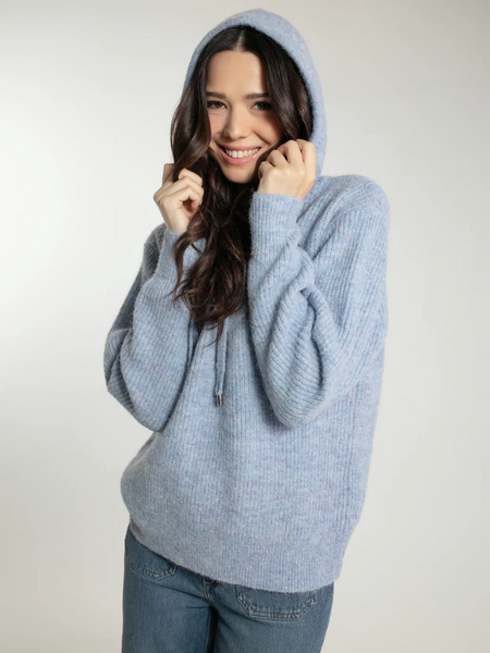 Norwood Knitted Hoodie In Sky Blue – nooki design