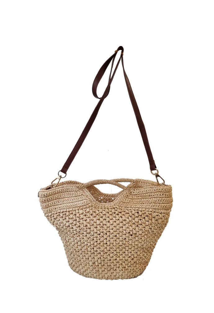 Rada Natural Raffia Crossbody Bag