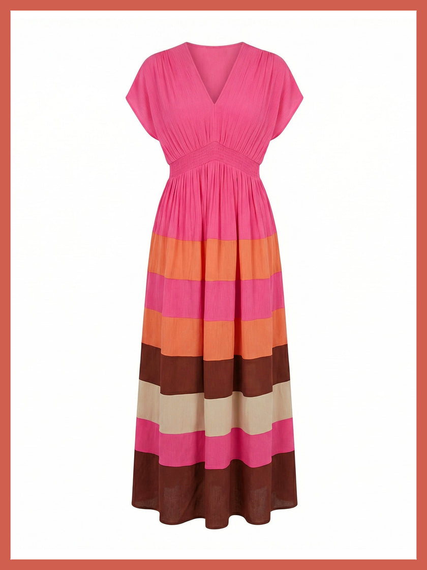 Rosalie Striped Maxi Dress - Pink