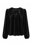 Rosalita Velvet Bow Top-Black