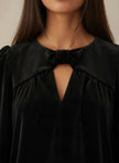 Rosalita Velvet Bow Top-Black
