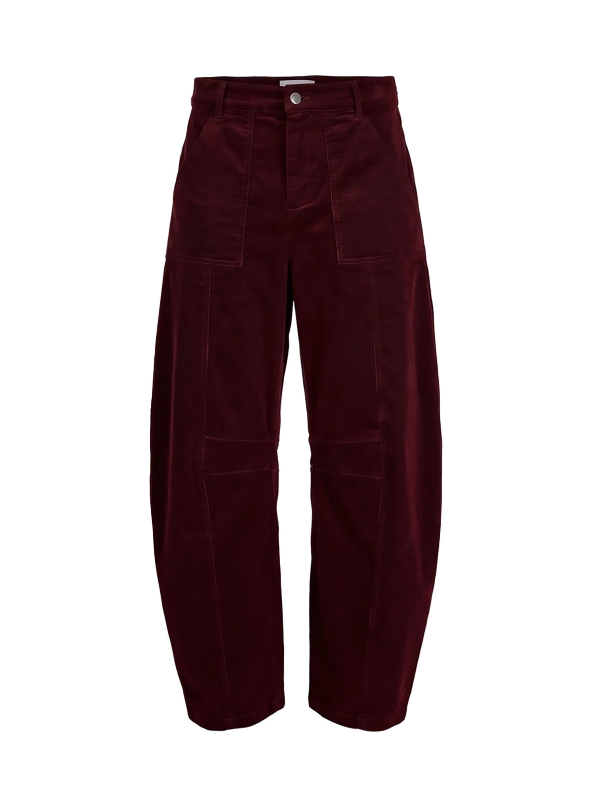 Rosie Cord Barrel Jeans-Burgundy