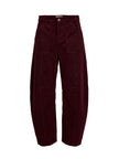 Rosie Cord Barrel Jeans-Burgundy