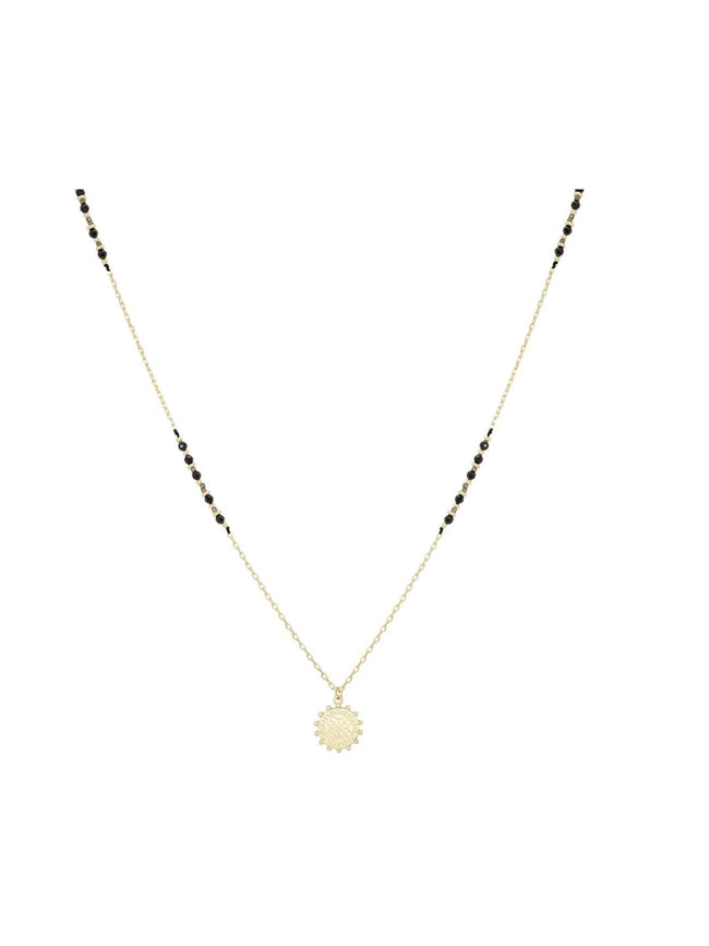 Flora Black Spinel Gemstone Pendant