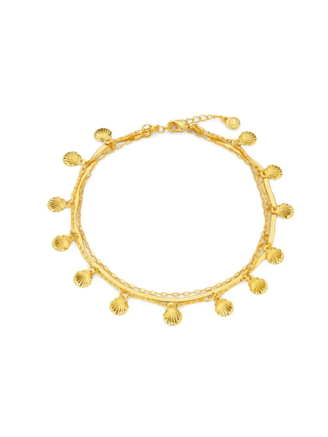 Shell Fringe Multi-Row Anklet Orelia