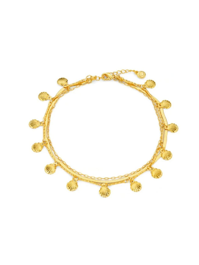 Shell Fringe Multi-Row Anklet Orelia