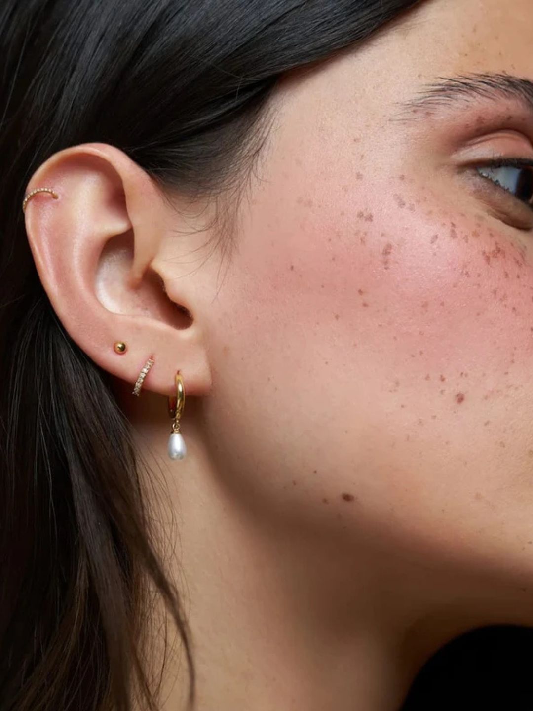 Pavé & Pearl Drop Ear Stacking Set