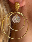 Onda White Jade Gold Statement Earrings