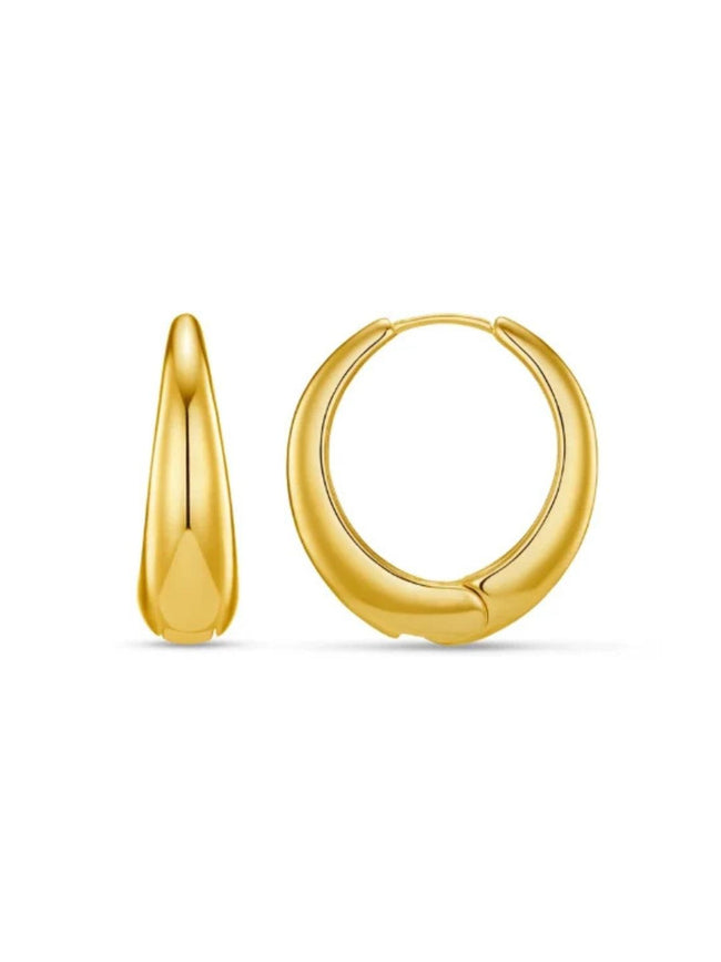 Tapered Hoop Earrings - Gold
