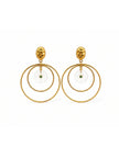 Onda White Jade Gold Statement Earrings