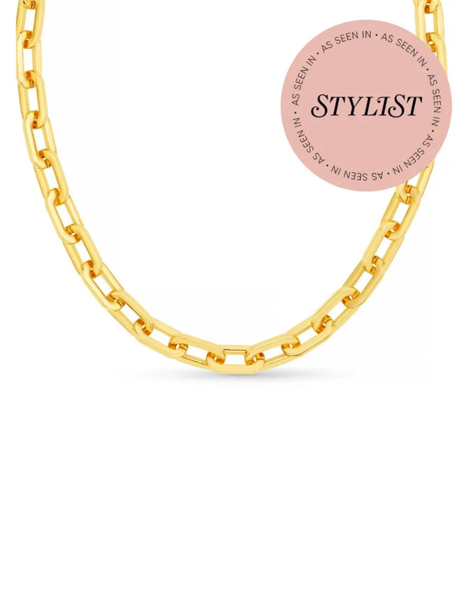 Chunky Large Link Chain Necklace - Gold