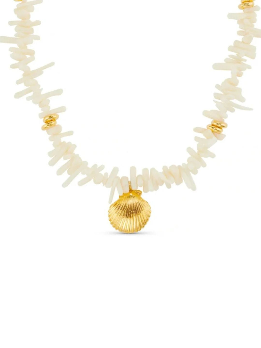 Cream Coral Chip & Shell Necklace Orelia