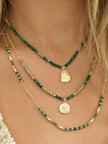 Umino Malachite Charm Gold Necklace
