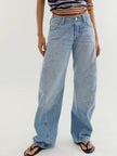 The Free Fable Low-Rise Twisted Bowed Jeans