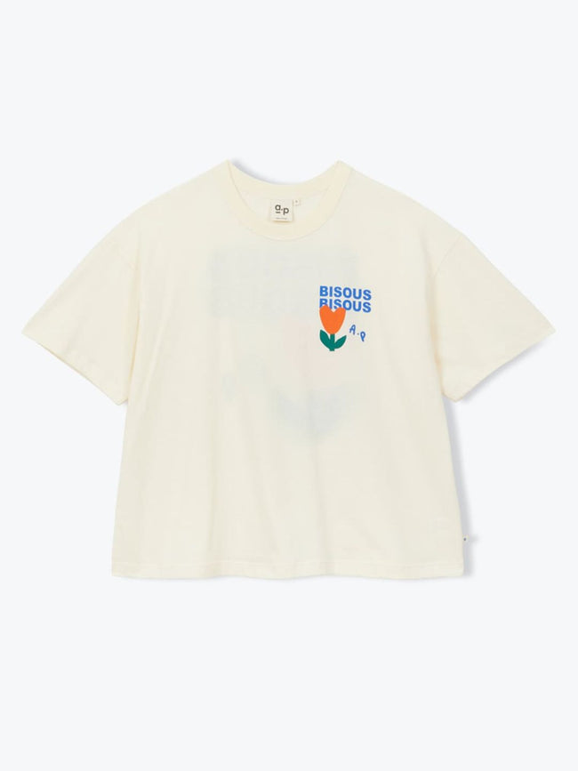 Women's T-shirt Bisous Bisous Ecru