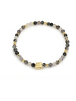 Wonder Gold & Black Rutilated Quartz Stretch Bead Bracelet