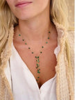 Ivy Malachite Lariat Gemstone Necklace