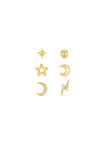 Celestial Stud 6 Pk Ear Party Gold