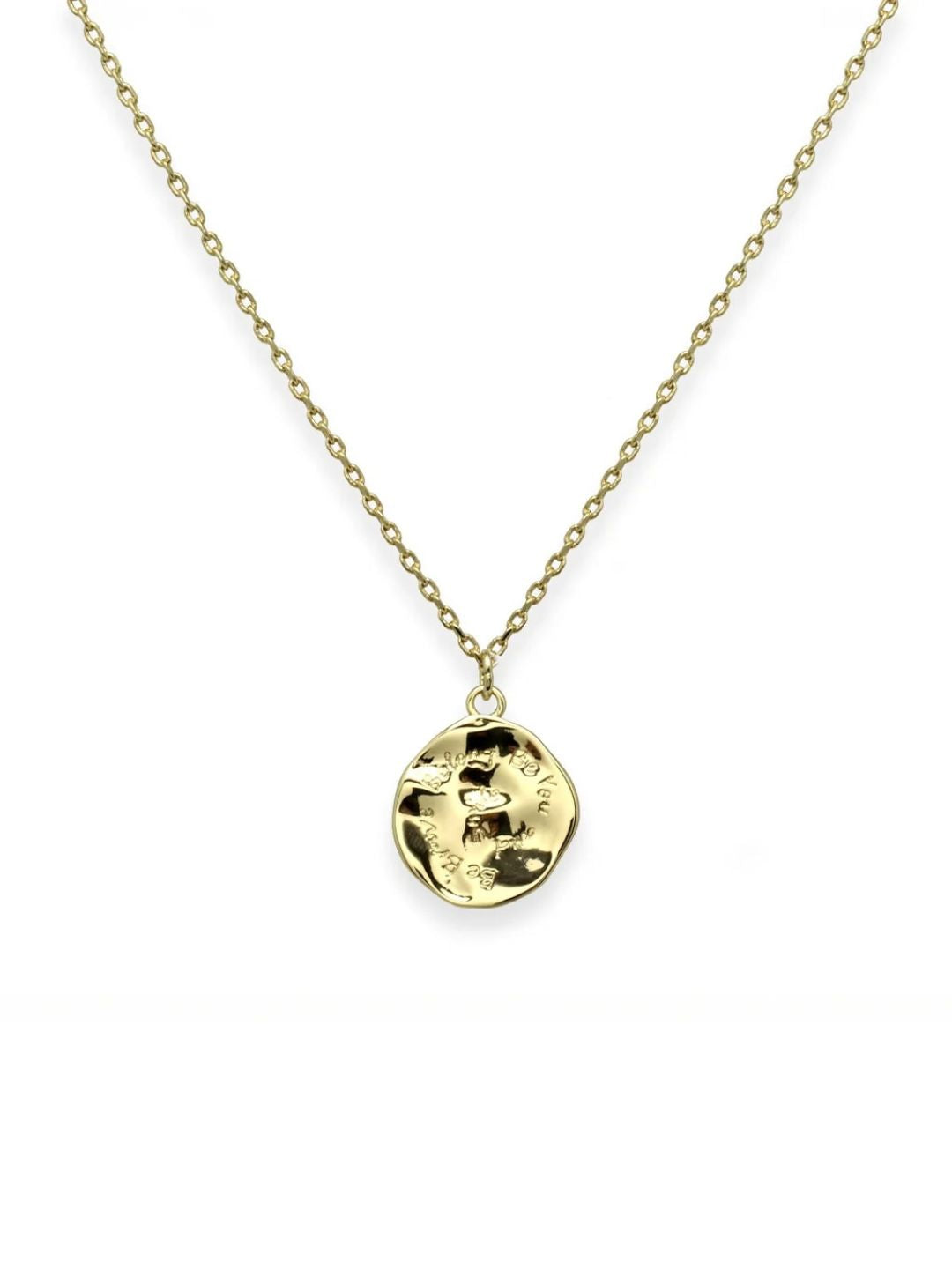 Be You Engraved Gold Pendant Necklace