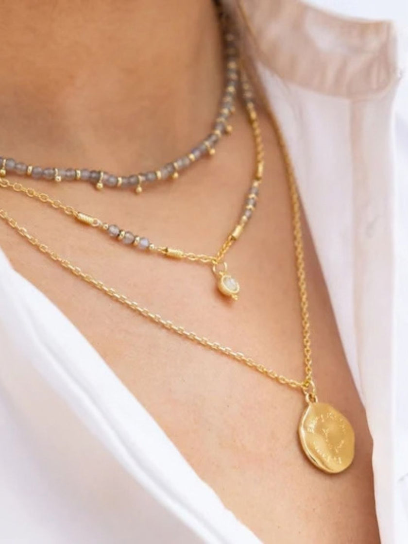 Be You Engraved Gold Pendant Necklace