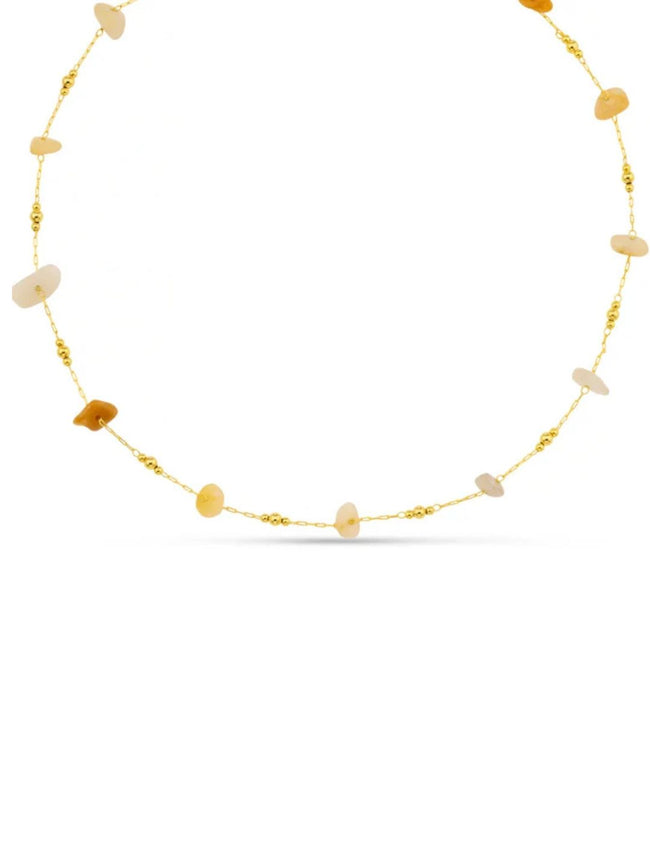 Mixed Semi Chip & Bead Necklace