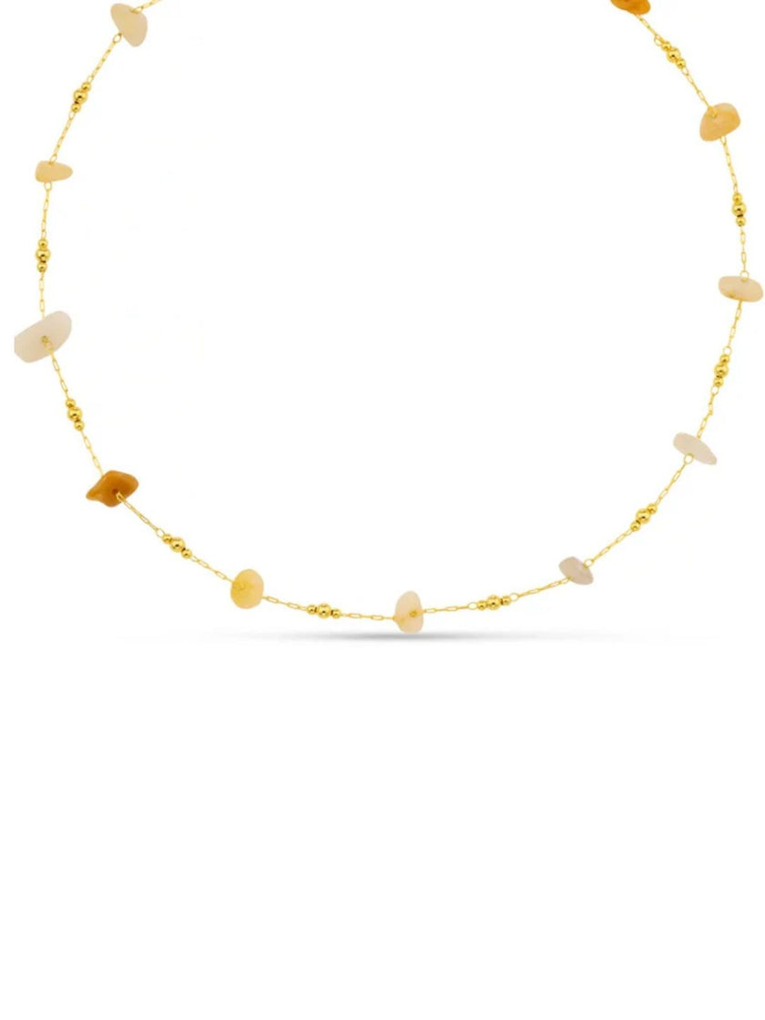 Mixed Semi Chip & Bead Necklace