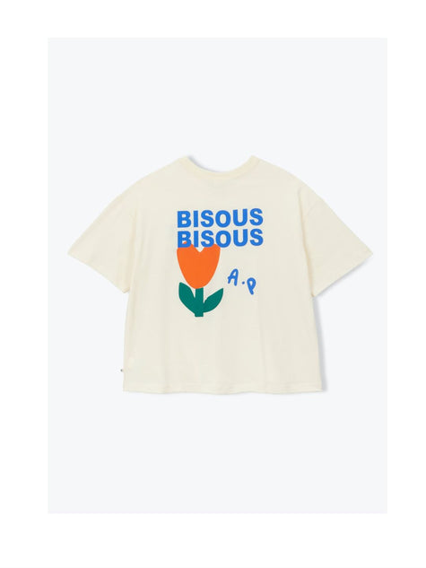 Women's T-shirt Bisous Bisous Ecru