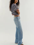 The Free Fable Low-Rise Twisted Bowed Jeans
