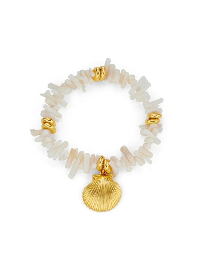 Cream Coral Chip & Shell Bracelet Orelia