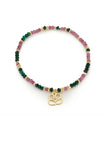 Dash Malachite & Pink Tourmaline Bead Bracelet