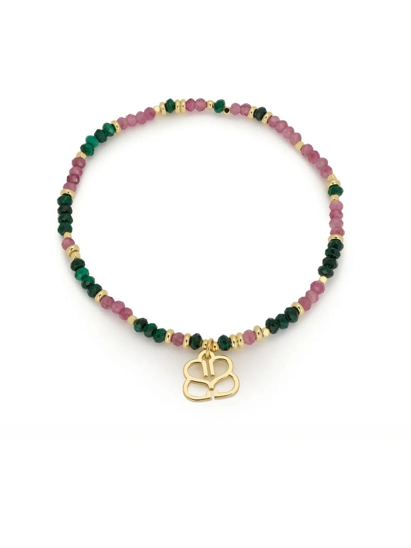 Dash Malachite & Pink Tourmaline Bead Bracelet