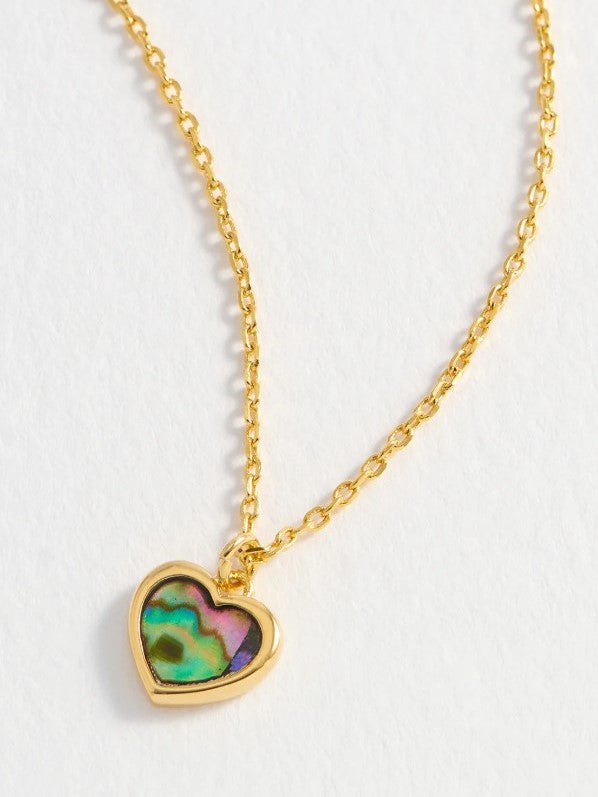 Abalone Heart Necklace - Gold Plated