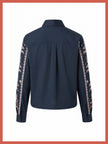 Sienna Embroidered Cropped Shirt In Dark Navy