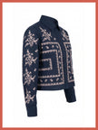 Sienna Embroidered Cropped Shirt In Dark Navy