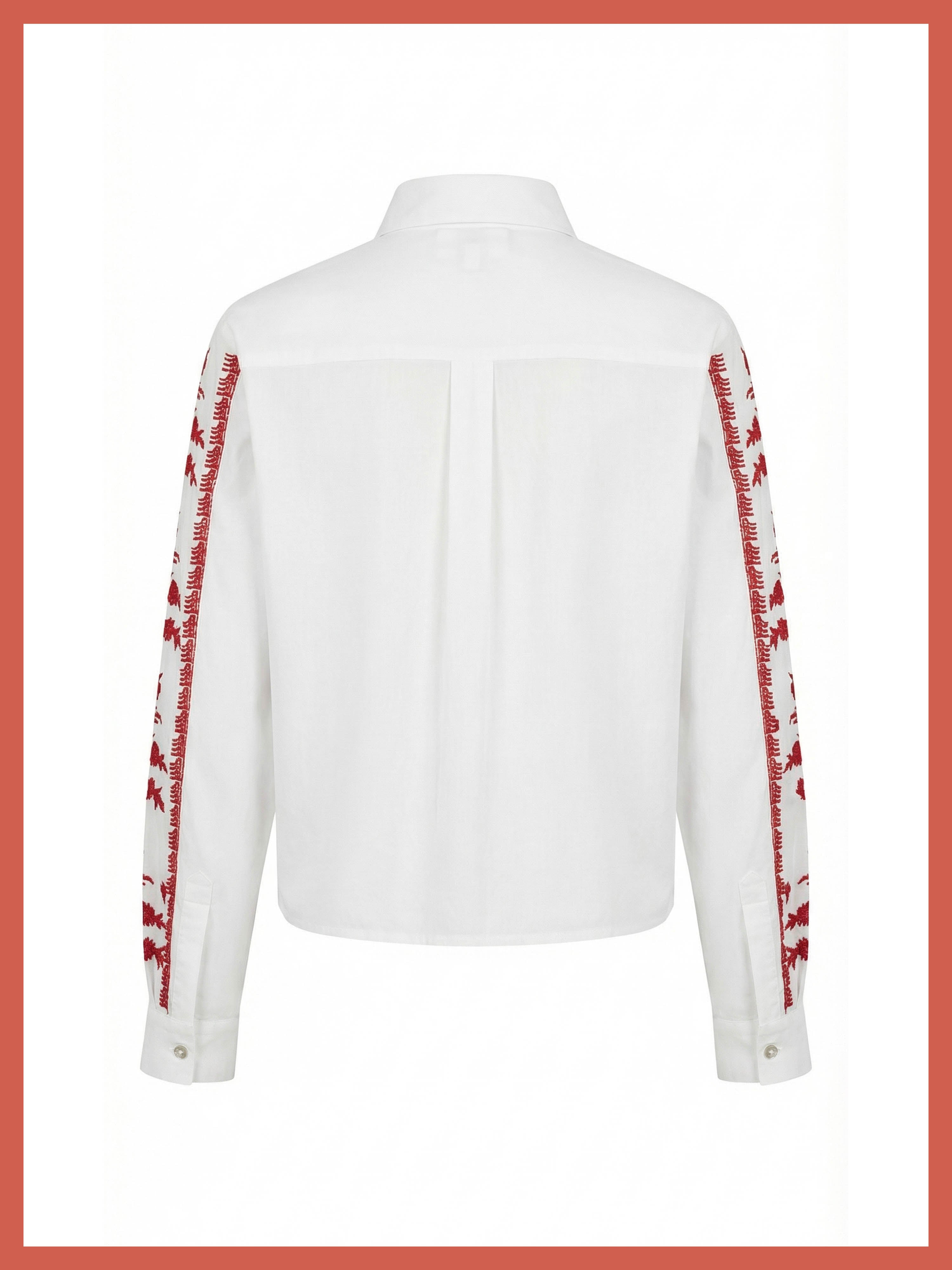 Sienna Embroidered Cropped Shirt In White