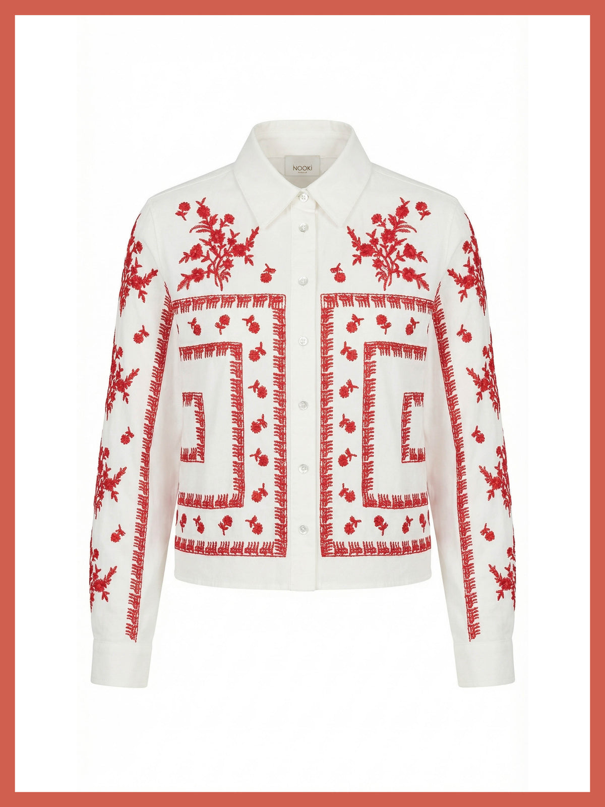Sienna Embroidered Cropped Shirt In White