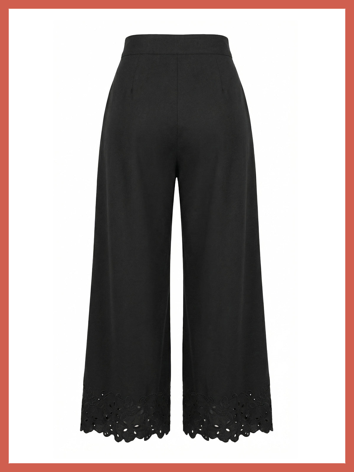 Sirena Embroidered Cutwork Trouser - Black