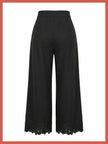 Sirena Embroidered Cutwork Trouser - Black