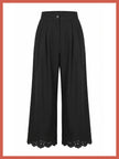 Sirena Embroidered Cutwork Trouser - Black