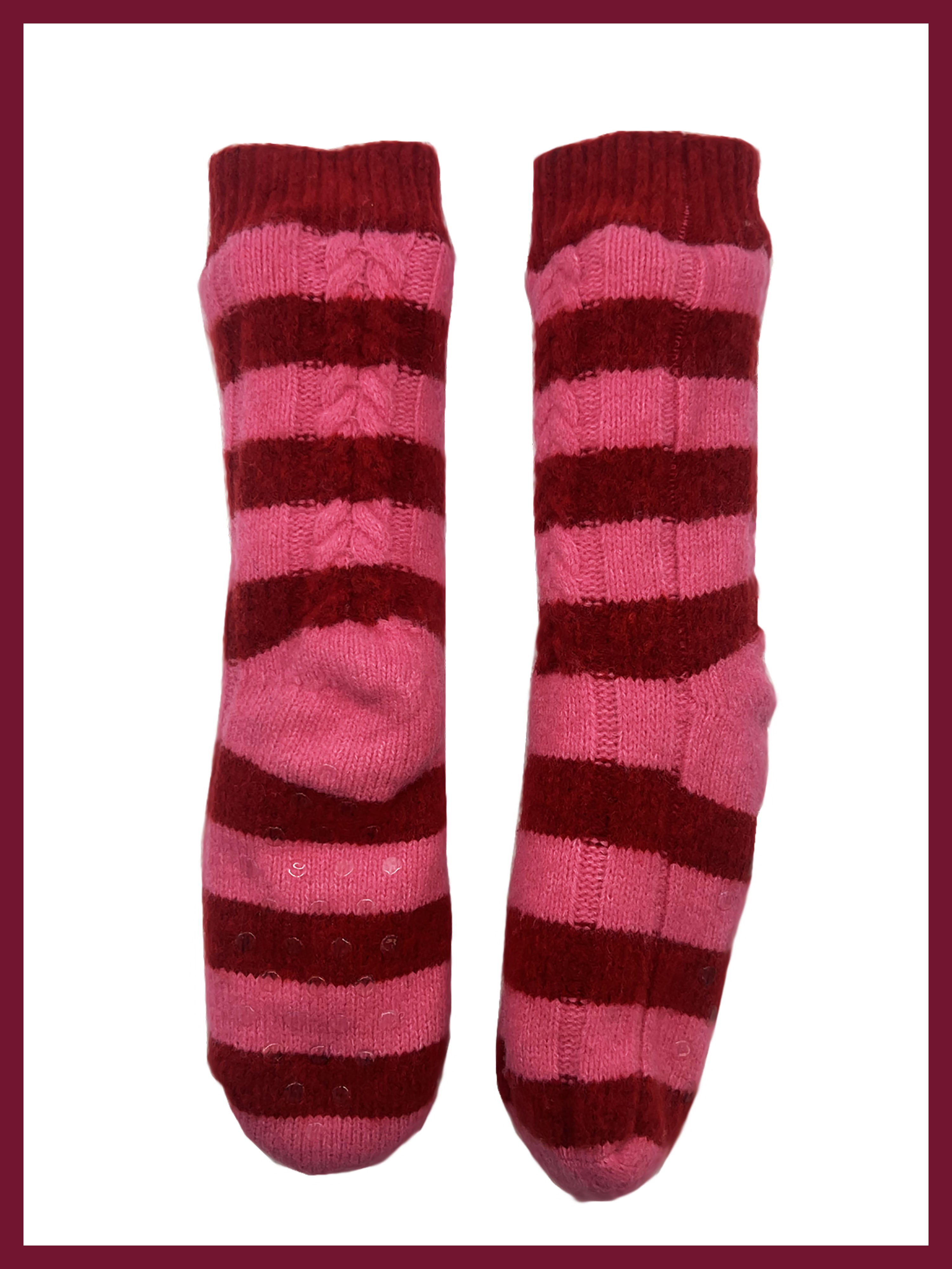 Snug Cosy Sock In Pink Stripe