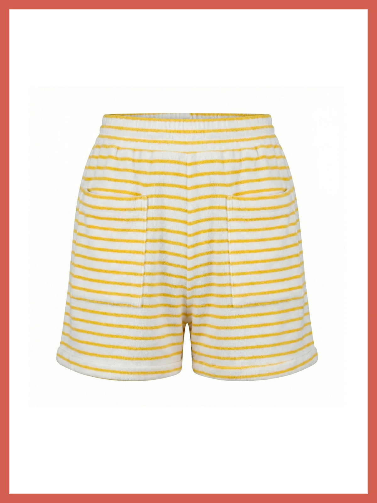 Talinn Towelling Cotton Striped Shorts - Yellow Mix