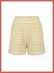 Talinn Towelling Cotton Striped Shorts - Yellow Mix
