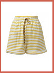 Talinn Towelling Cotton Striped Shorts - Yellow Mix