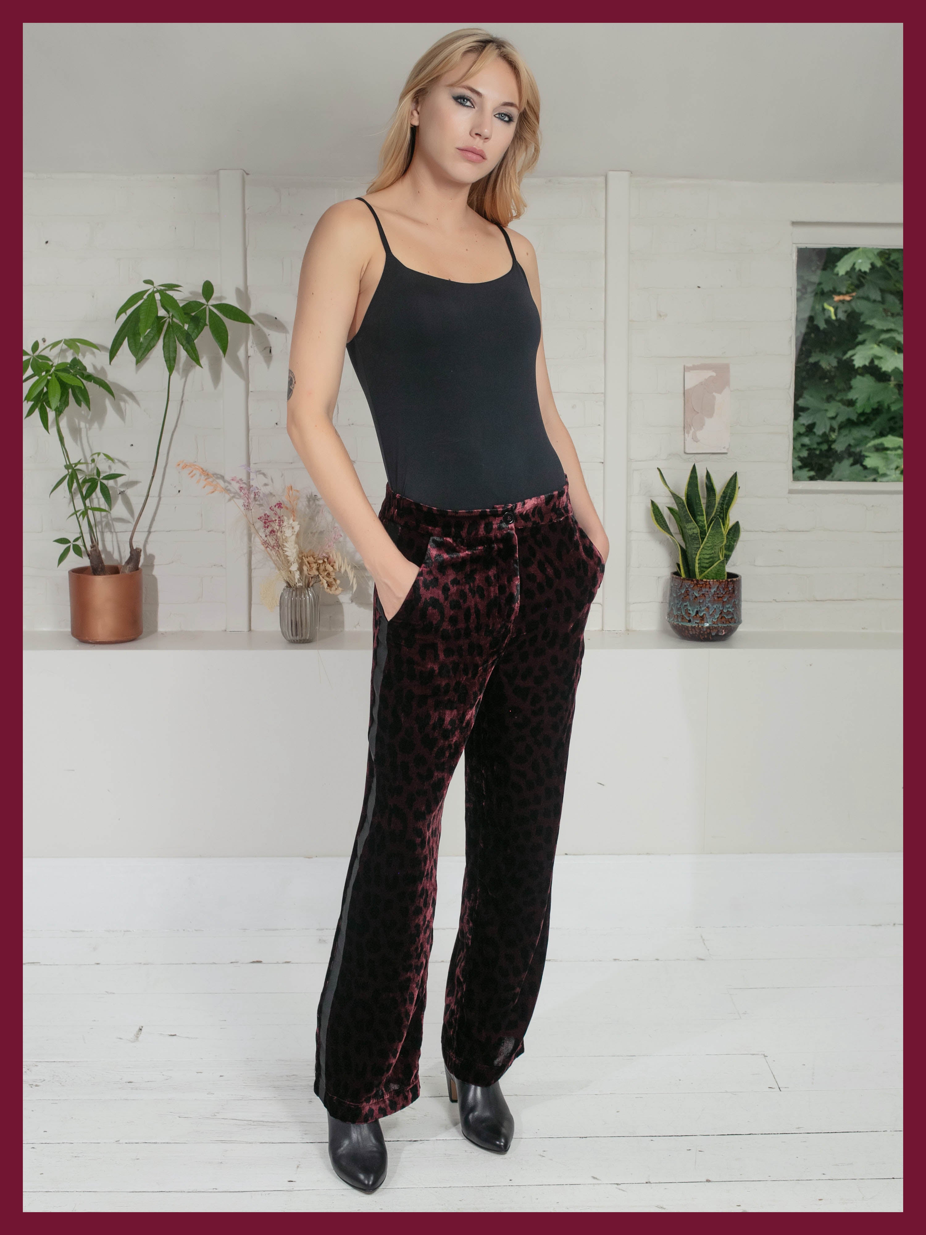 Tori Leopard Tuxedo Pants