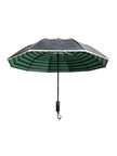 Green striped umbrella for stylish rainy day protection