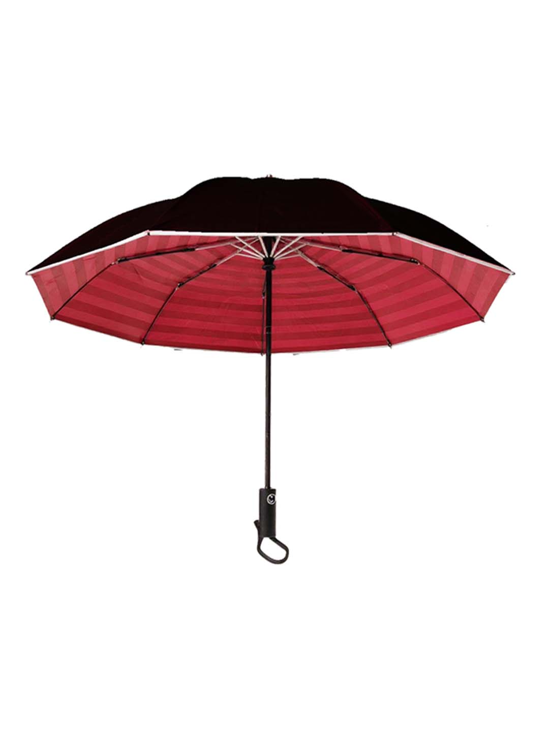 Women's pink striped umbrella for stylish rainy weather