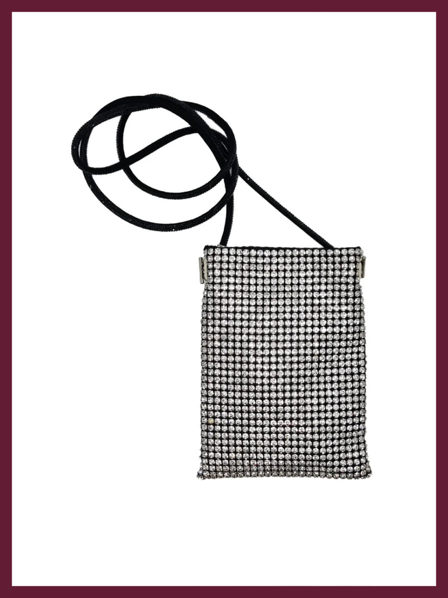 Crystal Pouch In Silver