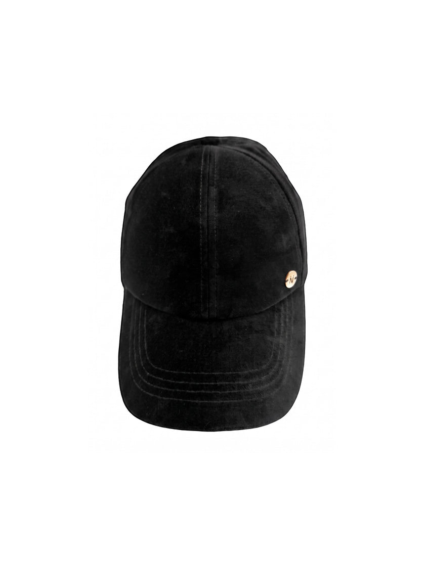 Velvet Baseball Cap-Black